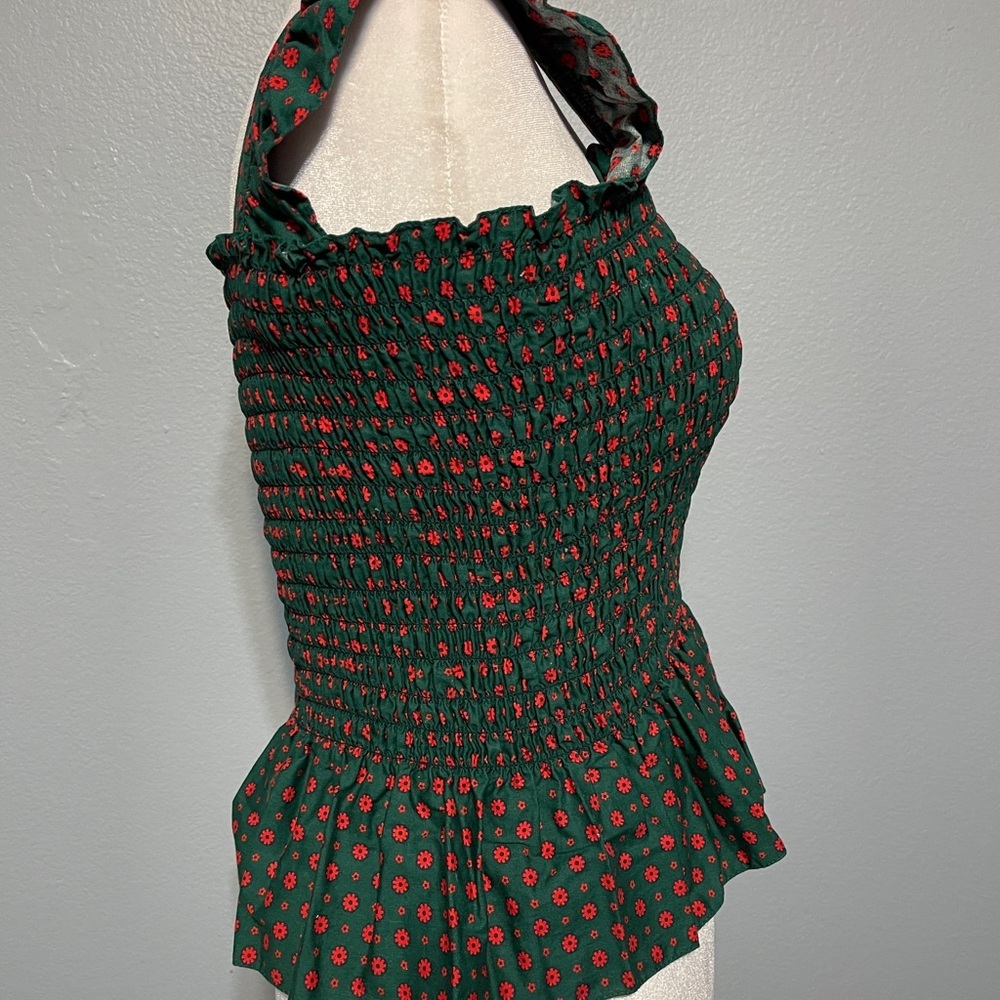 Handmade Green Smocked Top & Maxi Skirt Babydoll Boho Prairie Cottagecore Small - Picture 5 of 12